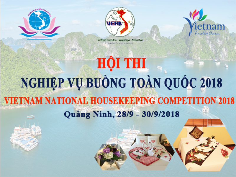 Top 21 thí sinh xuất sắc nhất tham dự vòng chung kết Hội thi nghề Housekeeping toàn quốc 2018.